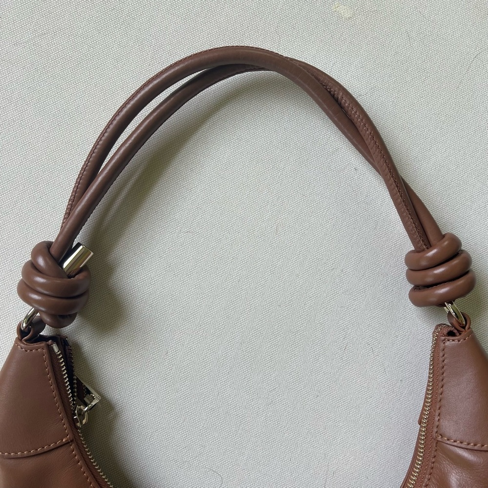 Ted Baker London Twilila Twisted Handle Leather Hobo Shoulder Bag Brown - Picture 8 of 8